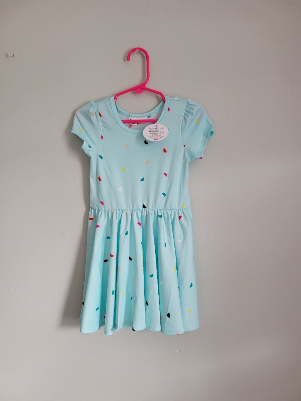 Dot Dot Smile Dress Girl's 2T Toddler Blue Half Circles Twirl Cap Sleeve NWT